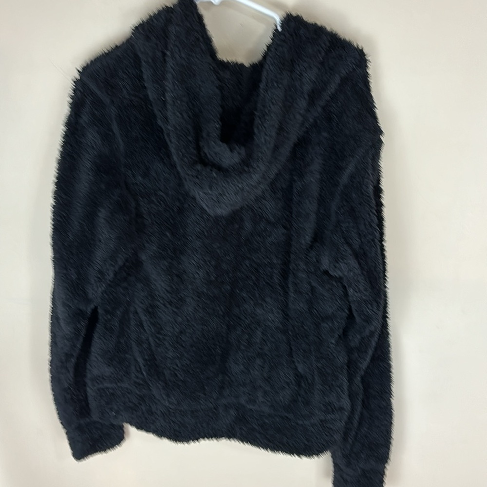NFL Team Apparel Fuzzy Black Full Zip Carolina Panthers Hoodie Jacket Size Large - Picture 4 of 14